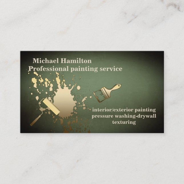 Carte De Visite Service de peinture moderne et élégant professionn (Devant)