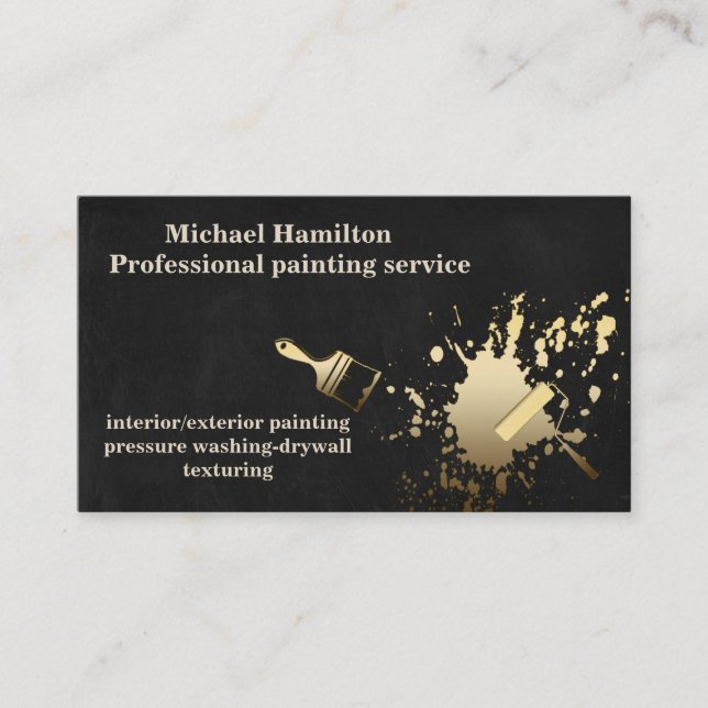Carte De Visite Service de peinture moderne et élégant professionn (Devant)