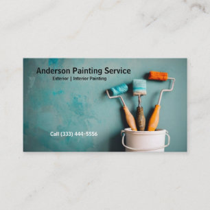 Carte De Visite Service de peinture professionnelle élégant seau d