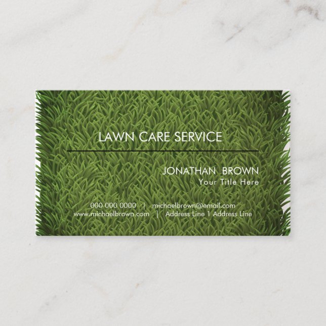 Carte De Visite Service de pelouse vieilles herbe Mowing (Devant)