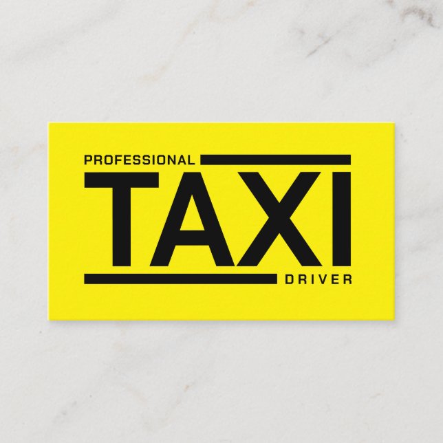 Carte De Visite Service de pilote TAXI professionnel jaune noir (Devant)