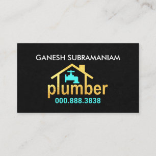 Carte De Visite Service de plomberie Creative Gold Home