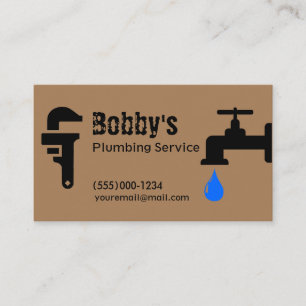 Carte De Visite Service de plomberie de l'entrepreneur Chrome Desi