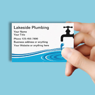 Carte De Visite Service de plomberie Fuite d'eau Graphique simple