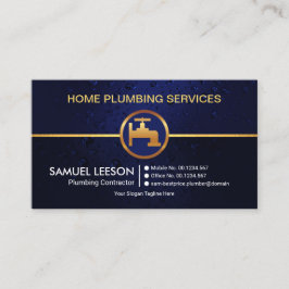 Carte De Visite Service de plomberie Gold Faucet