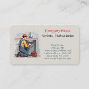 Carte De Visite Service de plomberie professionnel moderne