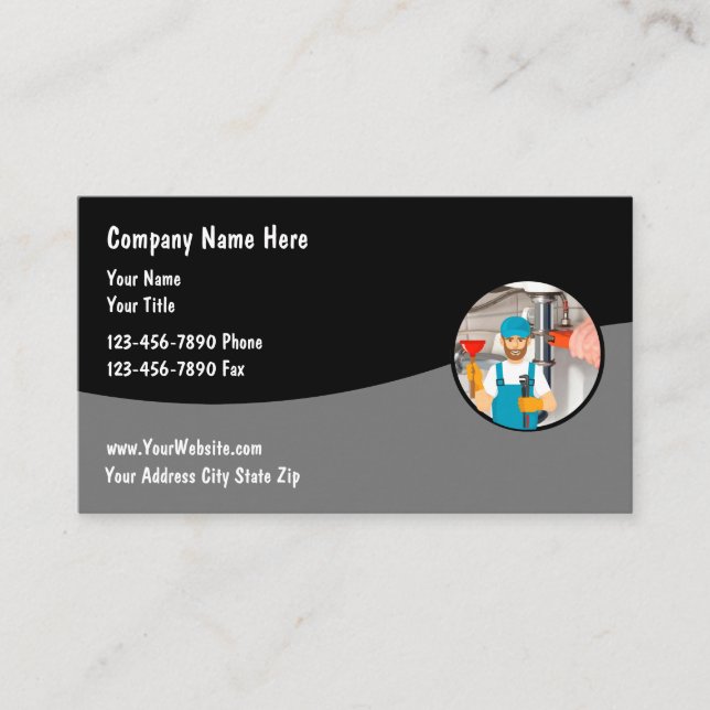 Carte De Visite Service de plomberie professionnel Nouveau (Devant)
