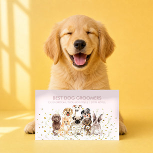 Carte De Visite Service de promenade de chiens à l'eau Pink Pack a