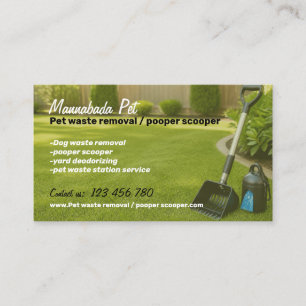 Carte De Visite Service de ramassage de déchets d'animaux Pelle à 