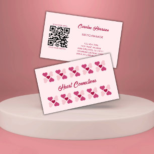Carte De Visite Service de Rencontre des Matchmaker Red Pink Heart