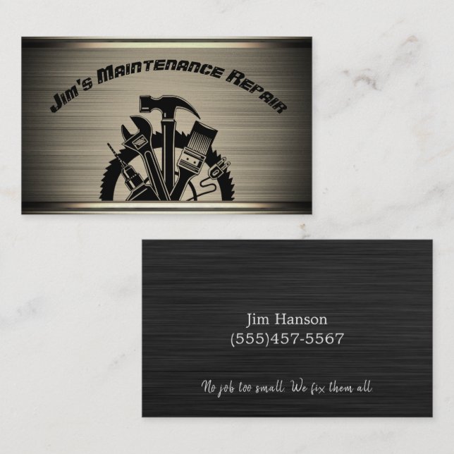 Carte De Visite Service de réparation d'entretien d'acier Handyman (Devant / Derrière)