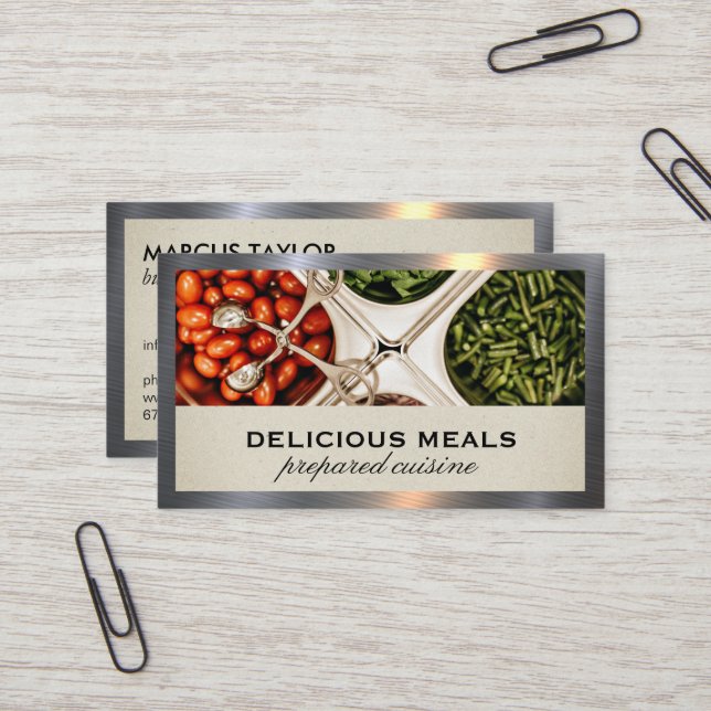 Carte De Visite Service de restauration | Chef | Salade Bar (Devant/Arrière en situation)