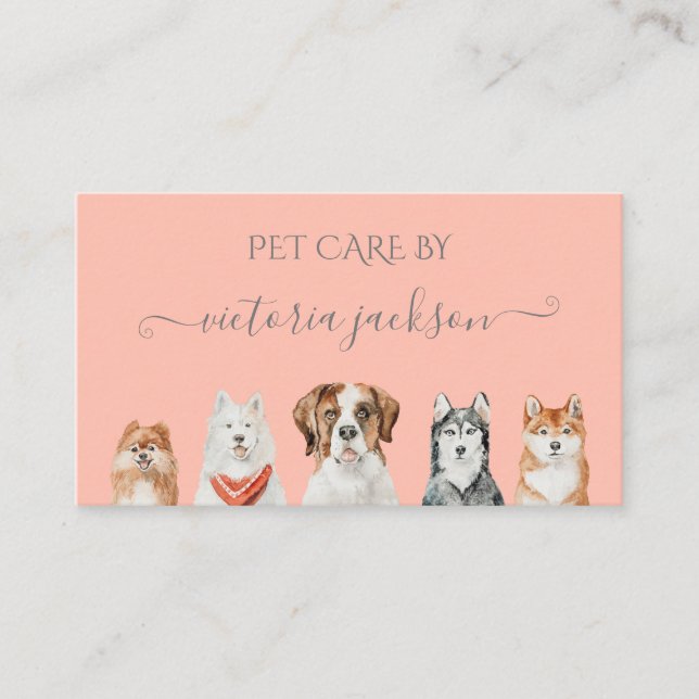 Carte De Visite Service de soins pour animaux de compagnie Animaux (Devant)