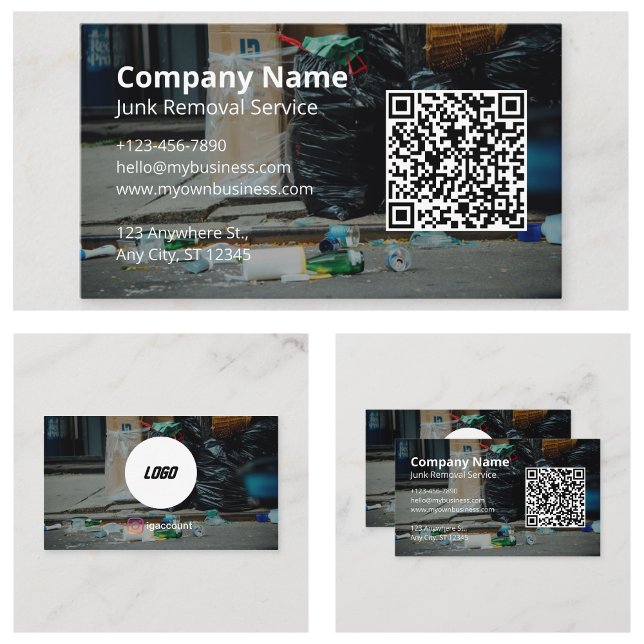 Carte De Visite Service de suppression de junk (Junk Removal Service Business Card
)