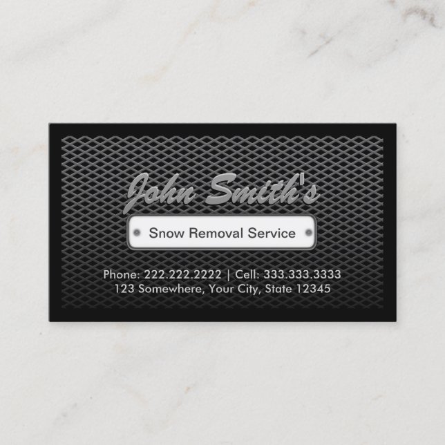 Carte De Visite Service de suppression des neiges Deal sombre prof (Devant)