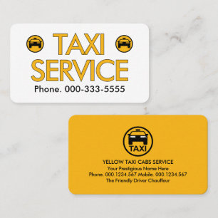 Carte De Visite Service de taxi Cab Car Conduite
