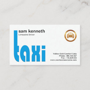 Carte De Visite Service de taxi moderne et épuré simple et blanc c