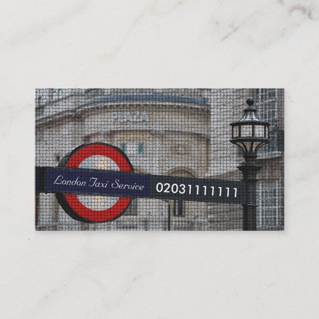 Carte De Visite Service de taxi Mosaic de Londres (Devant)