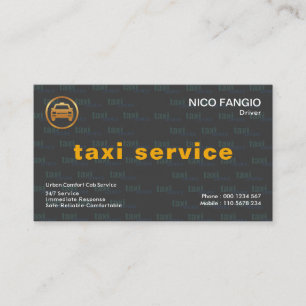 Carte De Visite Service de taxi pour Arrière - plans à empreinte d