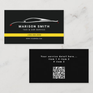 Carte De Visite Service de Taxi Professionnel