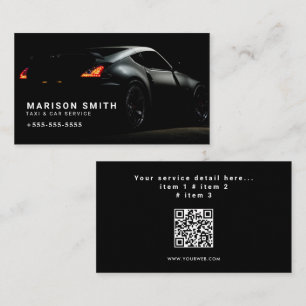 Carte De Visite Service de Taxi Professionnel