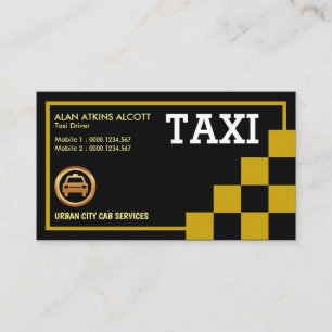 Carte De Visite Service de taxi rétroactif créatif des Carrés à ch