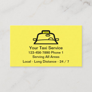 Carte De Visite Service de taxi simple et jaune