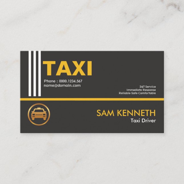 Carte De Visite Service de taxis professionnels de style vertical  (Devant)