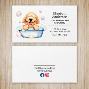 Carte De Visite Service de toilettage et de baignade pour animaux 