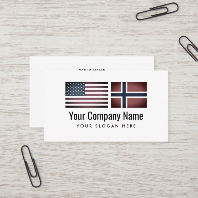 Carte De Visite Service de traduction en norvégien anglais (Devant/Arrière en situation)