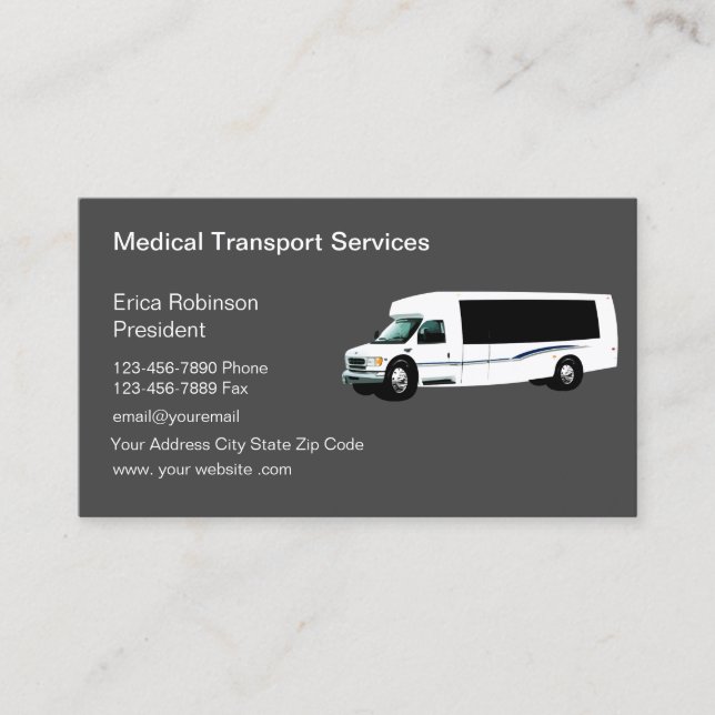 Carte De Visite Service de transport Médicale Moderne (Devant)