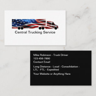 Carte De Visite Service de transport routier patriotique américain