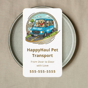 Carte De Visite Service de transport vétérinaire Taxi pour animaux