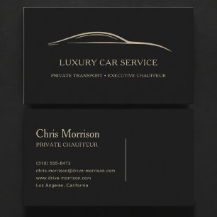 Carte De Visite Service de voiture de luxe noir et or