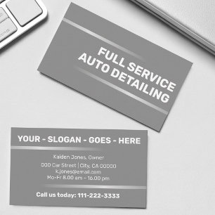 Carte De Visite Service de voiture en argent simple et élégant Dét