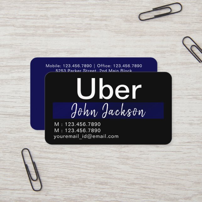 Carte De Visite Service De Voiture Moderne Classique Élégant Ou Co (Devant/Arrière en situation)