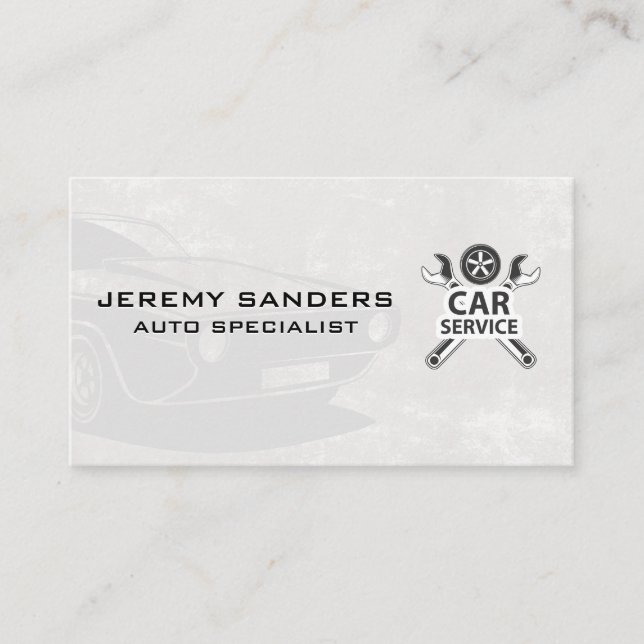 Carte De Visite Service de voiture | Wrenches et pneus | Voiture c (Devant)
