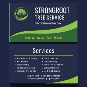 Carte De Visite Service d'élagage d'arbres d'arboriculteur Profess