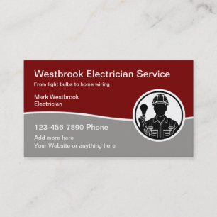 Carte De Visite Service d'électricien moderne avec logo graphique