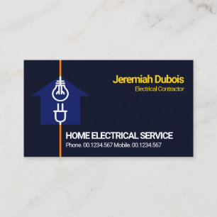 Carte De Visite Service d'électricité de la ligne Blue Home Electr