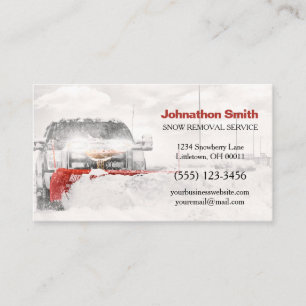 Carte De Visite Service d'enlèvement de la neige à basse neige du 