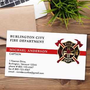 Carte De Visite Service des incendies Logo personnalisé Pompier ro