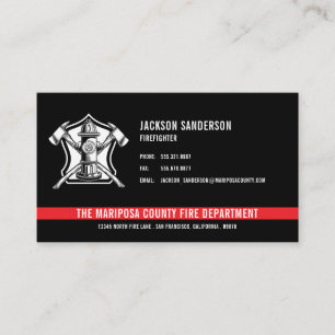 Carte De Visite Service d'incendie personnalisé Pompier Red Line L