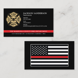 Carte De Visite Service d'incendie Pompier Red Line Logo personnal