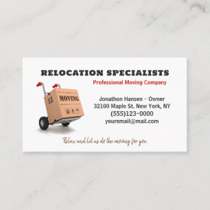 Carte De Visite Service Dolly Mover d'entreprise mobile profession