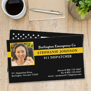 Carte De Visite Service d'urgence Photo Gold Dispatcher Personnali