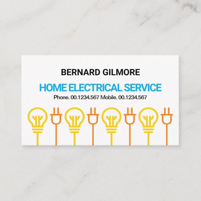 Carte De Visite Service électrique étonnant de prise d'alimentatio (Devant)