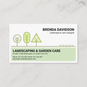 Carte De Visite Service élégant de jardinage frontalier Arbre