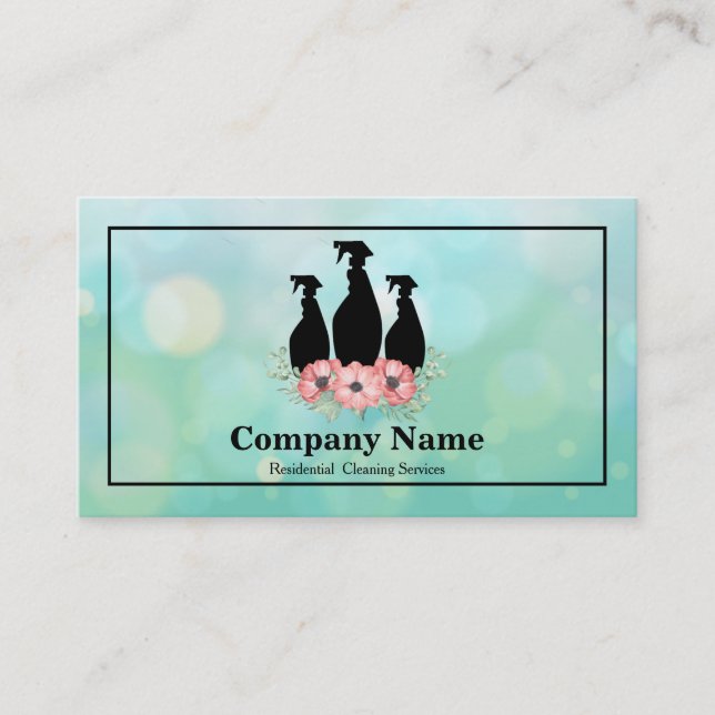 Carte De Visite Service Élégant de nettoyage Parties scintillant B (Devant)
