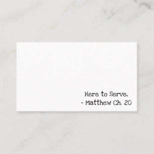 Carte De Visite Service en mode chrétien
